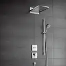 Верхний душ с подсветкой Hansgrohe Raindance 548х280 мм (белый/хром) 28410400