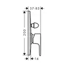 Смеситель для ванны скрытого монтажа Hansgrohe Rebris E (цвет - чёрный матовый) 72459670