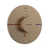 Термостат на 2 потребителя со встроенной защитной комбинацией EN 1717 Hansgrohe ShowerSelect Comfort S (цвет - шлифованная бронза) 15556140