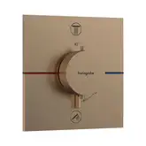 Термостат на 2 потребителя со встроенной защитной комбинацией EN 1717 Hansgrohe ShowerSelect Comfort E (цвет - шлифованная бронза) 15578140