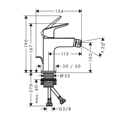 HANSGROHE Logis Fine Змішувач для біде, чорний матовий (71201670)