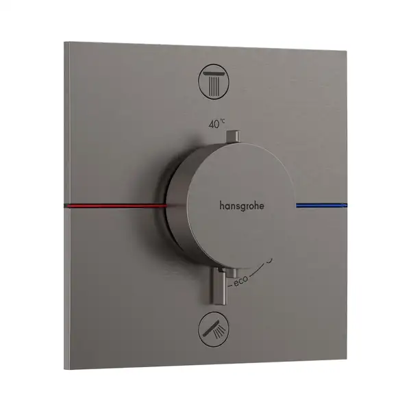 Термостат на 2 потребителя со встроенной защитной комбинацией EN 1717 Hansgrohe ShowerSelect Comfort E (цвет - матовый чёрный хром) 15578340