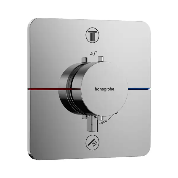 Термостат на 2 потребителя со встроенной защитной комбинацией EN 1717 Hansgrohe ShowerSelect Comfort Q (цвет - хром) 15586000