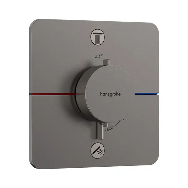 Термостат на 2 потребителя со встроенной защитной комбинацией EN 1717 Hansgrohe ShowerSelect Comfort (цвет - матовый чёрный хром) 15586340