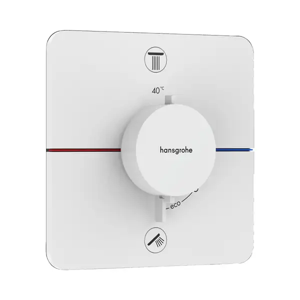Термостат на 2 потребителя со встроенной защитной комбинацией EN 1717 Hansgrohe ShowerSelect Comfort Q (цвет - белый матовый) 15586700
