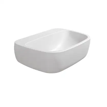 Умивальник підвісний/на стільницю Flaminia Mono, без переливу, 54 х 40 см, latte milky white matt (MN54L) (MN54LLAT) Умивальник підвісний/на стільницю Flaminia Mono, без переливу, 54 х 40 см, latte milky white matt (MN54L) (MN54LLAT)