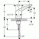 Geberit HyTronic Смеситель для умывальника, хром (116.135.21.1)