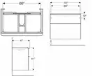 Geberit SMYLE Square тумба 73,4*61,7*47см, под умывальник, с 2мя ящичками, белый глянец (500.353.00.1)