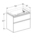 Тумба под раковину Geberit Smyle Square 73,4 см, песочно-серый глянцевый (500.353.JL.1)