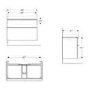 Тумба под раковину Geberit Smyle Square 88,4 см, светло-серый глянцевый (500.354.JL.1)