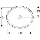 Geberit VARIFORM умывальник встраиваемый под столешницу, овальный, 50*40см, без отверстия, без перелива (500.755.01.2)