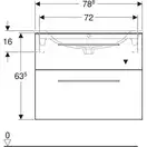 Тумба под раковину Geberit Selnova Square, slim rim 80 см, орех тёмный 501.210.00.1