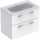 Тумба с раковиной Geberit Selnova Square slim rim 80 см, белый глянцевый (501.240.00.1)
