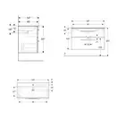 Тумба с раковиной Geberit Selnova Square slim rim 100 см, белый глянцевый (501.244.00.1)