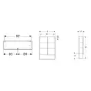 Зеркальный шкафчик Geberit Selnova Square 58,8 х 17,5 х h85 см, лава матовая (501.265.00.1)