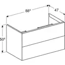 Тумба подвесная Geberit One 90 х 47 х h50,4 см, цвет - орех тёмный 505.263.00.6