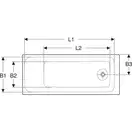 Ванна акриловая 170 х 75 х h46,5 см Geberit Tawa, slim rim в комплекте с ножками 554.121.01.1