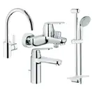 GROHE Набiр змiшувачiв Eurosmart Cosmopolitan 4 в 1, для ванни та кухні (126115MK)