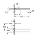 Grohe Eurocube Joy Смеситель для раковины на два отверстия L-Size (19998000)