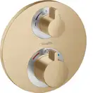 Термостат с запорным/переключающим вентилем Hansgrohe Ecostat S (цвет - шлифованная бронза) (15758140)