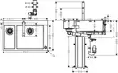 Кухонна мийка Hansgrohe C71-F655-09 Сombi 755x500 на 2 чаші 180/450 із змішувачем 2Jet Sbox, Chrome (43206000)