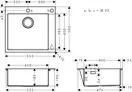 Hansgrohe S71 S712-F450 Мийка кухонна, нержавіюча сталь (43305800)