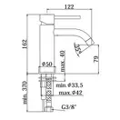 Смеситель для раковины Paffoni Light (цвет - золото), без донного клапана (LIG071HG)