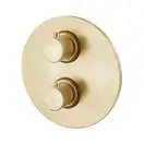 Термостат для душа на 2 потребителя Paffoni Light (цвет - Honey gold spazzolato / Матовое медовое золото), в комплекте со скрытой частью (LIQ018HGSP)