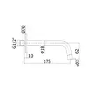 Излив для ванны 175 мм Paffoni Light (цвет - чёрный матовый) (ZBOC045NO)