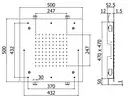 Верхний душ Paffoni CLEVELAND “Quadro” 500 х 500 мм (ZSOF129CR)