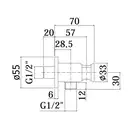Шлангове підключення Paffoni TONDO, Steel Looking (ZSUP031ST)