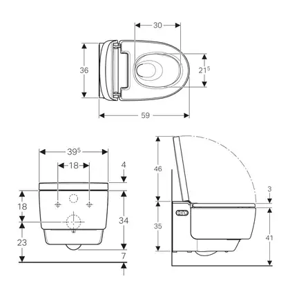 Унитаз подвесной Geberit AquaClean Mera Comfort хром (146.214.21.1)