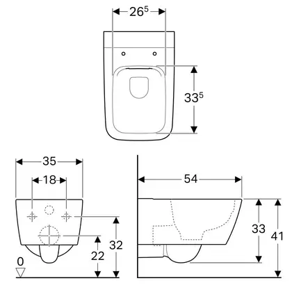 Geberit iCon Square Унітаз підвісний, Rimfree (201950000)