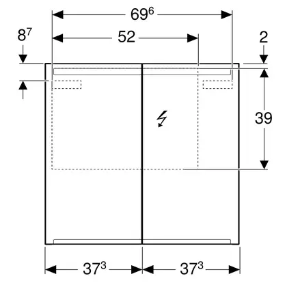 Зеркальный шкафчик 75 см, с подсветкой Geberit Option (500.205.00.1)