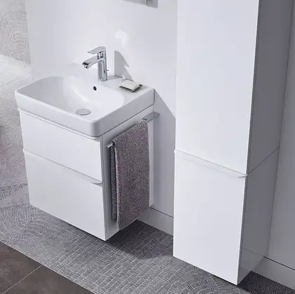 Тумба под раковину Geberit Smyle Square 58,4 см, белый глянцевый (500.352.00.1)