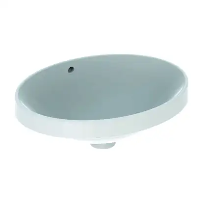 Geberit VARIFORM умывальник встраиваемый, овальной формы, 50*40см, с переливом, глазурованный снизу (500.709.01.2)