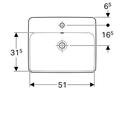 Geberit VariForm Умивальник вбудований, прямокутний, білий (500.741.01.2)