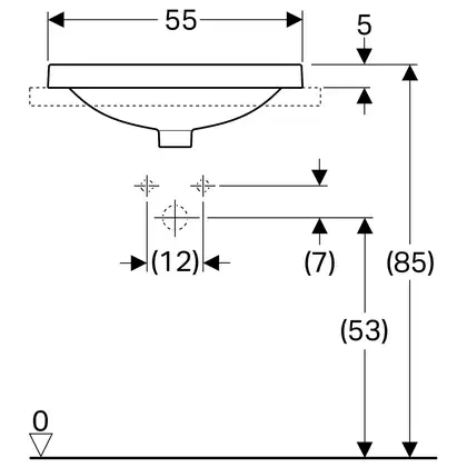 Geberit VariForm Умивальник вбудований, прямокутний, білий (500.741.01.2)