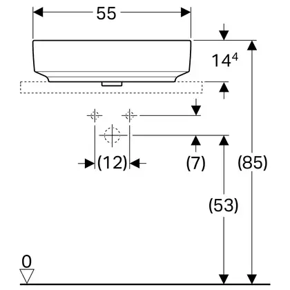 Geberit VariForm Умивальник накладний, овальний, білий (500.771.01.2) Geberit VariForm Умивальник накладний, овальний, білий (500.771.01.2)