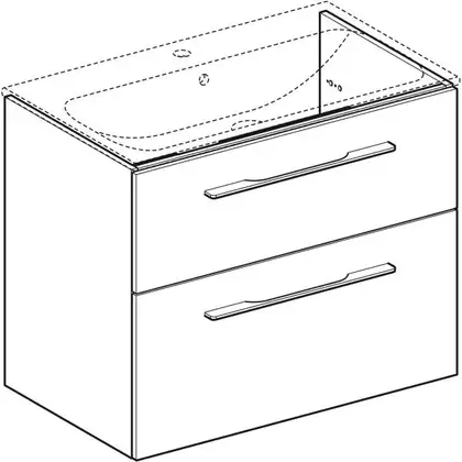 Тумба под раковину Geberit Selnova Square, slim rim 80 см, лава матовая 501.209.00.1