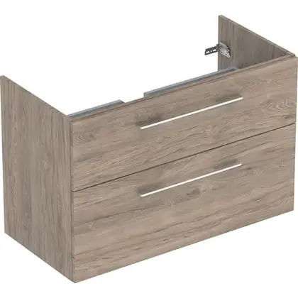 Тумба под раковину Geberit Selnova Square, slim rim 100 см, орех тёмный 501.214.00.1