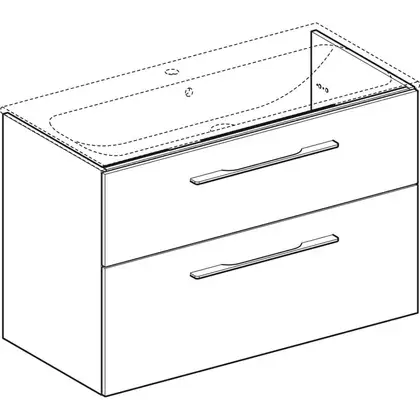 Тумба под раковину Geberit Selnova Square, slim rim 100 см, орех тёмный 501.214.00.1