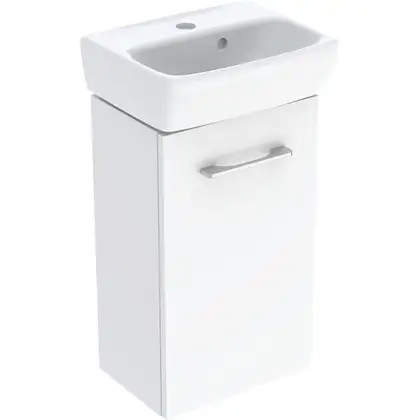 Комплект умивальника Geberit Selnova Square з шафкою, одні двері: B=36см, H=65.2см, T=28см, білий (502.742.00.1)