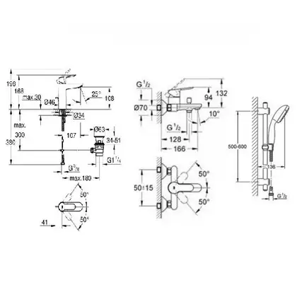 Grohe Комплект смесителей BauEdge 3 в 1 для ванной (123367M) Grohe Комплект смесителей BauEdge 3 в 1 для ванной (123367M)