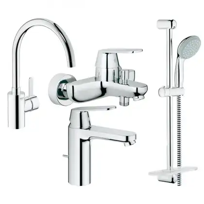 GROHE Набiр змiшувачiв Eurosmart Cosmopolitan 4 в 1, для ванни та кухні (126115MK) GROHE Набiр змiшувачiв Eurosmart Cosmopolitan 4 в 1, для ванни та кухні (126115MK)