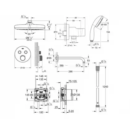 GROHE Набор скрытого монтажа SmartControl (34614SC4) GROHE Набор скрытого монтажа SmartControl (34614SC4)