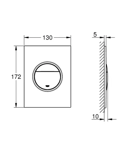 Клавіша змиву для унітазу GROHE Essence Nova Cosmopolitan S, Теплий захід сонця матовий (37601DL0) Клавіша змиву для унітазу GROHE Essence Nova Cosmopolitan S, Теплий захід сонця матовий (37601DL0)