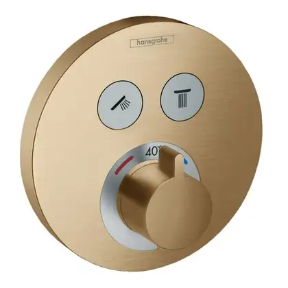 HANSGROHE ShowerSelect S Термостат для ванны, шлифованная бронза (15743140) HANSGROHE ShowerSelect S Термостат для ванны, шлифованная бронза (15743140)