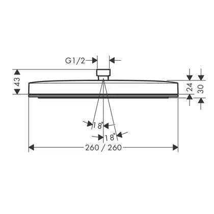 Верхній душ Hansgrohe Pulsify E 260 х 260 см 1jet EcoSmart+ (колір - шліфована бронза) 24333140