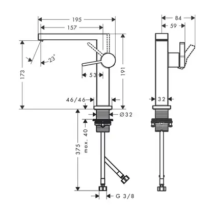 Hansgrohe Tecturis E Змішувач для раковини, хром (73040000) Hansgrohe Tecturis E Змішувач для раковини, хром (73040000)